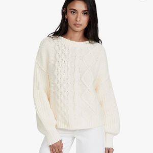 Free People Cream Cable Knit Sweater